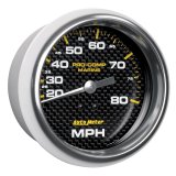 Autometer Gauge Speedometer 3-3/8in 80MPH Mechanical Marine Carbon Fiber thumbnail 9