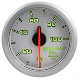 Autometer Airdrive 2-1/6in Oil Pressure Gauge 0-100 PSI - Silver thumbnail 2