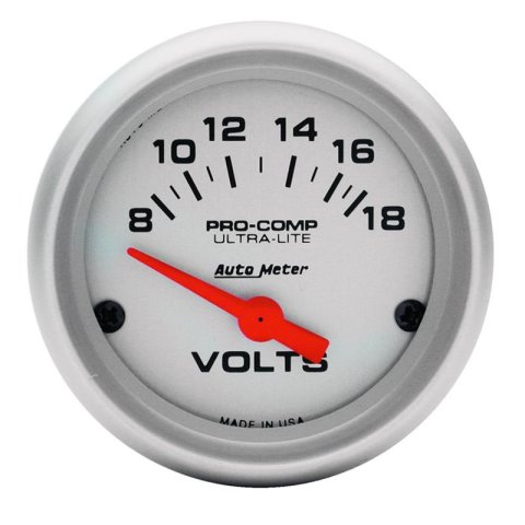 Autometer Ultra-Lite 52mm Short Sweep Electronic Voltage Gauge thumbnail 2