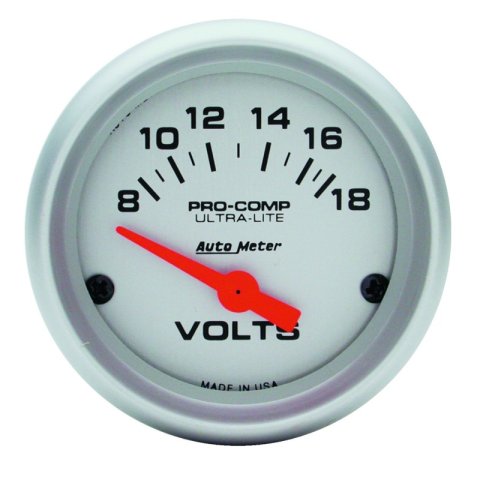 Autometer Ultra-Lite 52mm Short Sweep Electronic Voltage Gauge thumbnail 3