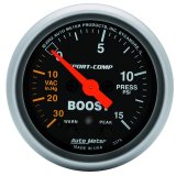 Autometer Sport-Comp 52mm Electronic Full Sweep 30 In Hg.-Vac./15 PSI Boost Gauge thumbnail 3
