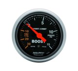 Autometer Sport-Comp 52mm Electronic Full Sweep 30 In Hg.-Vac./15 PSI Boost Gauge thumbnail 8