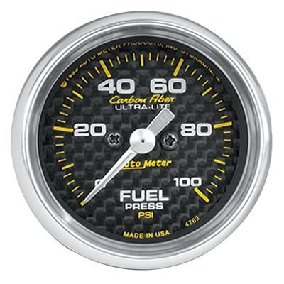 Autometer Carbon Fiber 52mm 100 PSI Electronic Fuel Pressure Gauge thumbnail 2