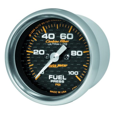 Autometer Carbon Fiber 52mm 100 PSI Electronic Fuel Pressure Gauge thumbnail 5