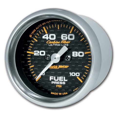 Autometer Carbon Fiber 52mm 100 PSI Electronic Fuel Pressure Gauge thumbnail 6