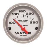 Autometer Water Temp Gauge 2 1/6in 100-200 Degree F Electric Marine Silver thumbnail 1