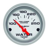 Autometer Water Temp Gauge 2 1/6in 100-200 Degree F Electric Marine Silver thumbnail 2