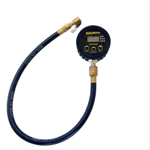 Autometer 0-50PSI Race Digital Tire Pressure Gauge w/ 25in Hose