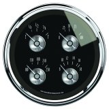 Autometer Prestige Series Black Diamond 5 Gauge Quad 5in Oil Pres/Fuel Level/Water Temp/Volts thumbnail 5