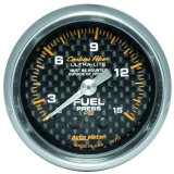 Autometer Carbon Fiber 52mm 15 PSI Mechanical Fuel Pressure Gauge thumbnail 2