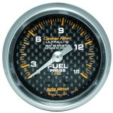 Autometer Carbon Fiber 52mm 15 PSI Mechanical Fuel Pressure Gauge thumbnail 4
