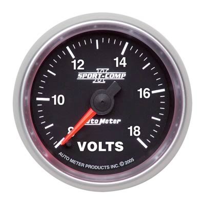 Autometer Sport-Comp II 2 1/16in. 18V Digital Stepper Motor Electronic Voltmeter thumbnail 1