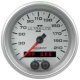 Autometer Ultra-Lite II 3-3/8in. 225KM/H (GPS) Speedometer Gauge thumbnail 1