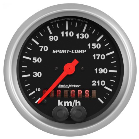Autometer Sport-Comp 3-3/8in. 0-225KM/H (GPS) Speedometer Gauge thumbnail 2