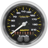 Autometer Carbon Fiber 3-3/8in. 0-225KM/H (GPS) Speedometer Gauge thumbnail 2