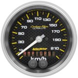 Autometer Carbon Fiber 3-3/8in. 0-225KM/H (GPS) Speedometer Gauge thumbnail 3