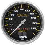 Autometer Carbon Fiber 5in. 0-225 KM/H (GPS) Speedometer Gauge thumbnail 1