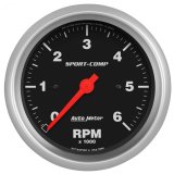 AutoMeter Sport-Comp 3-3/8in. 0-6K RPM In-Dash Tachometer Gauge thumbnail 1