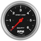 AutoMeter Sport-Comp 3-3/8in. 0-6K RPM In-Dash Tachometer Gauge thumbnail 4