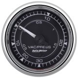 AutoMeter Chrono 2-1/16in 30in HG/30PSI Digital Stepper Motor Vacuum/Boost Gauge - Chrome thumbnail 1