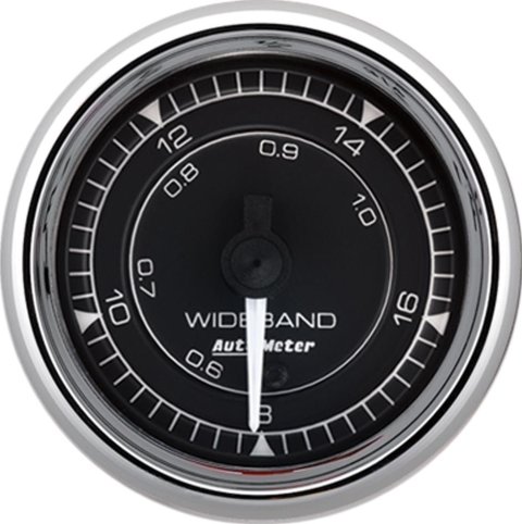 AutoMeter Chrono 2-1/16in 8:1-18:1 Stepper Motor Air/Fuel Ratio-Wideband Analog Gauge - Chrome