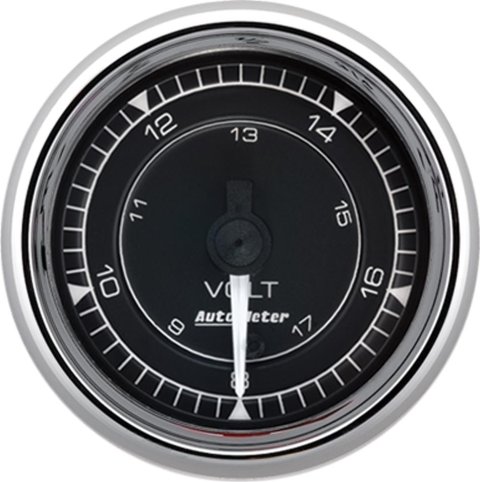 AutoMeter Chrono 2-1/16in 18V Digital Stepper Motor Voltmeter Gauge - Chrome