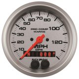 Autometer Marine Silver 3-3/8in. 140MPH GPS Speedometer Gauge thumbnail 4