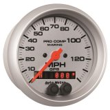 Autometer Marine Silver 3-3/8in. 140MPH GPS Speedometer Gauge thumbnail 6