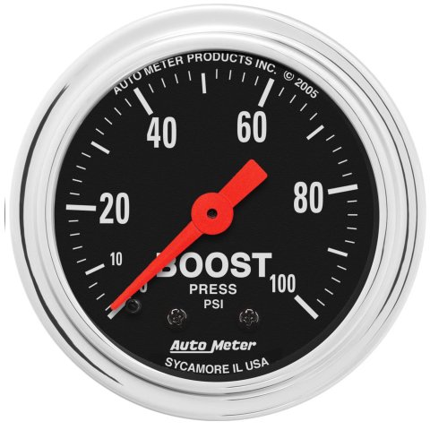 AutoMeter Gauge Boost 2-1/16in. 100 PSI Mechanical Traditional Chrome thumbnail 1