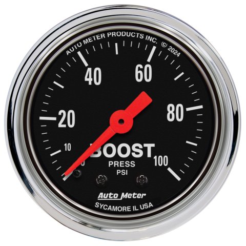AutoMeter Gauge Boost 2-1/16in. 100 PSI Mechanical Traditional Chrome thumbnail 2