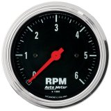 Autometer Traditional Chrome 3-3/8in 6K RPM In-Dash Mechanical Tachometer thumbnail 1