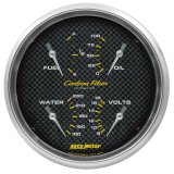 Autometer Carbon Fiber Quad Gauge 5in. 240Ohm (E) - 33Ohm (F) Electric thumbnail 1