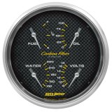 Autometer Carbon Fiber Quad Gauge 5in. 240Ohm (E) - 33Ohm (F) Electric thumbnail 2