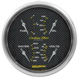 AutoMeter Carbon Fiber Quad Gauge 5in. 0 Ohm (E) - 90 Ohm (F) Electric thumbnail 1