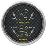 AutoMeter Carbon Fiber Quad Gauge 5in. 0 Ohm (E) - 90 Ohm (F) Electric thumbnail 2