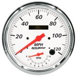 Autometer Arctic White Tach/Speedo 5in. - 120mph & 8k RPM thumbnail 1