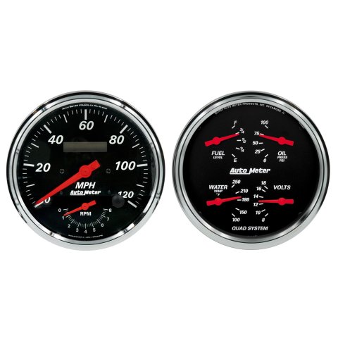 Autometer Designer Black Quad & Tach/Speedo 5in. - 2 Pc.