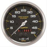 Autometer Speedometer Gauge 5 inch 50MPH GPS Marine Carbon Fiber thumbnail 1