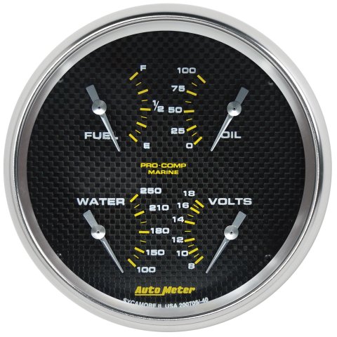 Autometer Marine Carbon Fiber 5in Gauge - 100PSI
