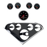 Autometer Designer Black Direct Fit Dash Kit 55-56 Chevrolet (1 x 3-3/8in. / 4 x 2-1/16in.) thumbnail 2