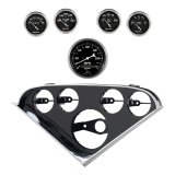 Autometer Old Tyme Black Direct Fit Dash Kit 55-56 Chevrolet (1 x 3-3/8in. / 4 x 2-1/16in.) thumbnail 1
