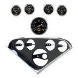 Autometer Old Tyme Black Direct Fit Dash Kit 55-56 Chevrolet (1 x 3-3/8in. / 4 x 2-1/16in.) thumbnail 2