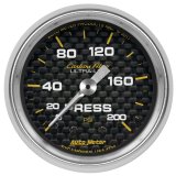 Autometer Carbon Fiber 2-1/16in Mechanical 0-200 PSI Pressure Gauge thumbnail 2