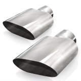 Stainless Works Big Oval Truck Side Tips -3in thumbnail 1