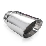 Stainless Works Conical Double Wall Slash Cut Exhaust Tip - 4in Body 3in Inlet thumbnail 3