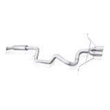 Stainless Works 2013-18 Ford Focus ST 3in Catback Vintage Round Muffler 4in Tips thumbnail 3