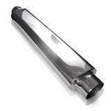 Stainless Works Smooth Oval Muffler - 24in Long 2 1/4in ID Inlets Both Ends thumbnail 2