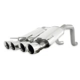 Stainless Works 2006-13 Corvette C6ZO6/ZR1 3in Axleback Chambered Mufflers Quad 4in Rolled Edge Tips thumbnail 3