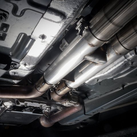 Stainless Works 2018+ Ford Mustang GT 3in Redline Series Catback H-Pipe w/Active Valves & Quad Tips thumbnail 8