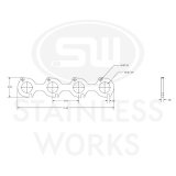 Stainless Works Small Block Ford 4.6L 2V Round Port Header 304SS Exhaust Flanges 1-5/8in Primaries thumbnail 3